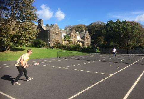 Tennis over looking the devon sea